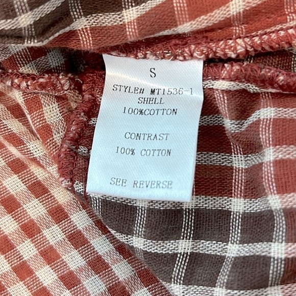 Oli & Hali Glory to the Day Plaid Peasant Dolman Boho Top Size Small - Picture 13 of 13